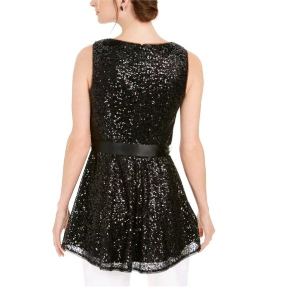 NEW Adrianna Papell Black Sequin Peplum Top Celeb Style Designer Luxury Mobwife - Picture 3 of 12